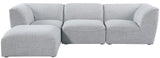 Miramar Linen Textured Fabric / Engineered Wood / Foam Contemporary Grey Durable Linen Textured Modular Sectional - 109" W x 73" D x 28.5" H