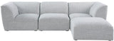 Miramar Linen Textured Fabric / Engineered Wood / Foam Contemporary Grey Durable Linen Textured Modular Sectional - 109" W x 73" D x 28.5" H