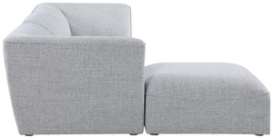 Miramar Linen Textured Fabric / Engineered Wood / Foam Contemporary Grey Durable Linen Textured Modular Sectional - 109" W x 73" D x 28.5" H