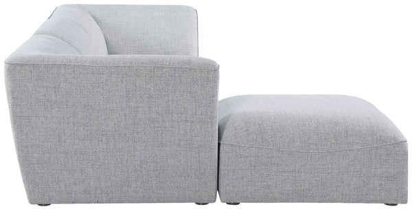 Miramar Linen Textured Fabric / Engineered Wood / Foam Contemporary Grey Durable Linen Textured Modular Sectional - 109" W x 73" D x 28.5" H