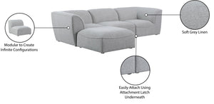 Miramar Linen Textured Fabric / Engineered Wood / Foam Contemporary Grey Durable Linen Textured Modular Sectional - 109" W x 71" D x 28.5" H