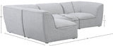 Miramar Linen Textured Fabric / Engineered Wood / Foam Contemporary Grey Durable Linen Textured Modular Sectional - 109" W x 71" D x 28.5" H