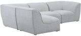 Miramar Linen Textured Fabric / Engineered Wood / Foam Contemporary Grey Durable Linen Textured Modular Sectional - 109" W x 71" D x 28.5" H