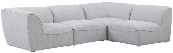 Miramar Linen Textured Fabric / Engineered Wood / Foam Contemporary Grey Durable Linen Textured Modular Sectional - 109" W x 71" D x 28.5" H