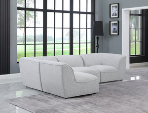 Miramar Linen Textured Fabric / Engineered Wood / Foam Contemporary Grey Durable Linen Textured Modular Sectional - 109" W x 71" D x 28.5" H