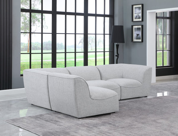 Miramar Linen Textured Fabric / Engineered Wood / Foam Contemporary Grey Durable Linen Textured Modular Sectional - 109" W x 71" D x 28.5" H