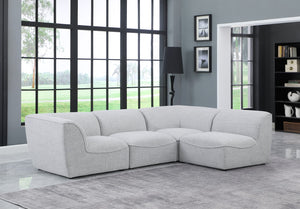 Miramar Linen Textured Fabric / Engineered Wood / Foam Contemporary Grey Durable Linen Textured Modular Sectional - 109" W x 71" D x 28.5" H