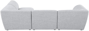 Miramar Linen Textured Fabric / Engineered Wood / Foam Contemporary Grey Durable Linen Textured Modular Sectional - 109" W x 71" D x 28.5" H