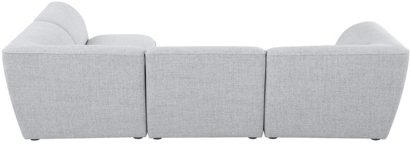 Miramar Linen Textured Fabric / Engineered Wood / Foam Contemporary Grey Durable Linen Textured Modular Sectional - 109" W x 71" D x 28.5" H