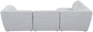 Miramar Linen Textured Fabric / Engineered Wood / Foam Contemporary Grey Durable Linen Textured Modular Sectional - 109" W x 71" D x 28.5" H