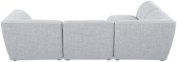 Miramar Linen Textured Fabric / Engineered Wood / Foam Contemporary Grey Durable Linen Textured Modular Sectional - 109" W x 71" D x 28.5" H