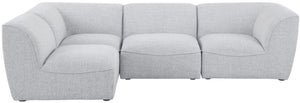 Miramar Linen Textured Fabric / Engineered Wood / Foam Contemporary Grey Durable Linen Textured Modular Sectional - 109" W x 71" D x 28.5" H