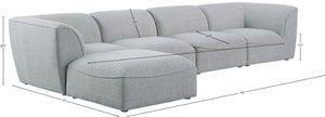 Miramar Linen Textured Fabric / Engineered Wood / Foam Contemporary Grey Durable Linen Textured Modular Sectional - 142" W x 73" D x 28.5" H