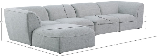 Miramar Linen Textured Fabric / Engineered Wood / Foam Contemporary Grey Durable Linen Textured Modular Sectional - 142" W x 73" D x 28.5" H
