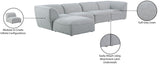 Miramar Linen Textured Fabric / Engineered Wood / Foam Contemporary Grey Durable Linen Textured Modular Sectional - 142" W x 73" D x 28.5" H