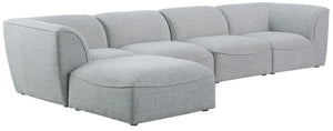 Miramar Linen Textured Fabric / Engineered Wood / Foam Contemporary Grey Durable Linen Textured Modular Sectional - 142" W x 73" D x 28.5" H