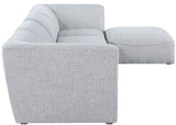 Miramar Linen Textured Fabric / Engineered Wood / Foam Contemporary Grey Durable Linen Textured Modular Sectional - 142" W x 73" D x 28.5" H