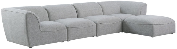 Miramar Linen Textured Fabric / Engineered Wood / Foam Contemporary Grey Durable Linen Textured Modular Sectional - 142" W x 73" D x 28.5" H