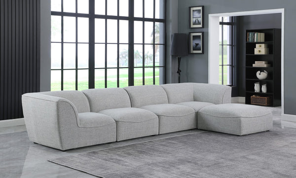 Miramar Linen Textured Fabric / Engineered Wood / Foam Contemporary Grey Durable Linen Textured Modular Sectional - 142" W x 73" D x 28.5" H