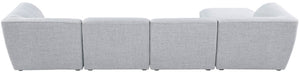 Miramar Linen Textured Fabric / Engineered Wood / Foam Contemporary Grey Durable Linen Textured Modular Sectional - 142" W x 73" D x 28.5" H