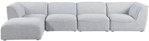Miramar Linen Textured Fabric / Engineered Wood / Foam Contemporary Grey Durable Linen Textured Modular Sectional - 142" W x 73" D x 28.5" H