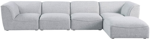 Miramar Linen Textured Fabric / Engineered Wood / Foam Contemporary Grey Durable Linen Textured Modular Sectional - 142" W x 73" D x 28.5" H