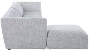 Miramar Linen Textured Fabric / Engineered Wood / Foam Contemporary Grey Durable Linen Textured Modular Sectional - 142" W x 73" D x 28.5" H