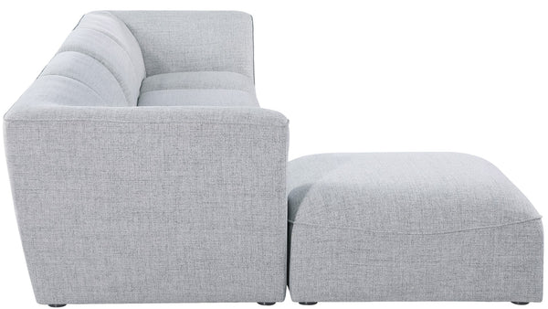 Miramar Linen Textured Fabric / Engineered Wood / Foam Contemporary Grey Durable Linen Textured Modular Sectional - 142" W x 73" D x 28.5" H