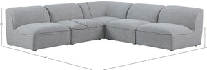 Miramar Linen Textured Fabric / Engineered Wood / Foam Contemporary Grey Durable Linen Textured Modular Sectional - 104" W x 104" D x 28.5" H