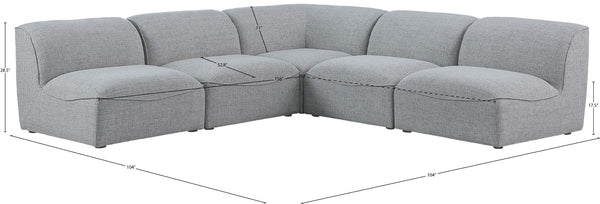 Miramar Linen Textured Fabric / Engineered Wood / Foam Contemporary Grey Durable Linen Textured Modular Sectional - 104" W x 104" D x 28.5" H