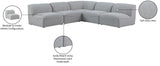 Miramar Linen Textured Fabric / Engineered Wood / Foam Contemporary Grey Durable Linen Textured Modular Sectional - 104" W x 104" D x 28.5" H