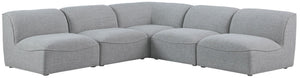 Miramar Linen Textured Fabric / Engineered Wood / Foam Contemporary Grey Durable Linen Textured Modular Sectional - 104" W x 104" D x 28.5" H