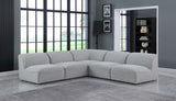 Miramar Linen Textured Fabric / Engineered Wood / Foam Contemporary Grey Durable Linen Textured Modular Sectional - 104" W x 104" D x 28.5" H