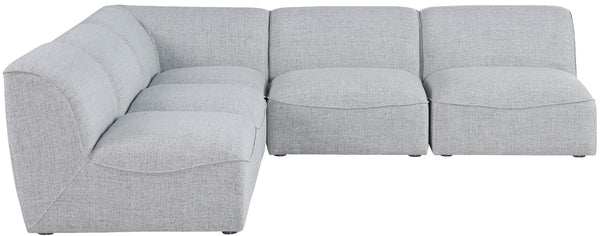 Miramar Linen Textured Fabric / Engineered Wood / Foam Contemporary Grey Durable Linen Textured Modular Sectional - 104" W x 104" D x 28.5" H