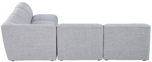Miramar Linen Textured Fabric / Engineered Wood / Foam Contemporary Grey Durable Linen Textured Modular Sectional - 104" W x 104" D x 28.5" H