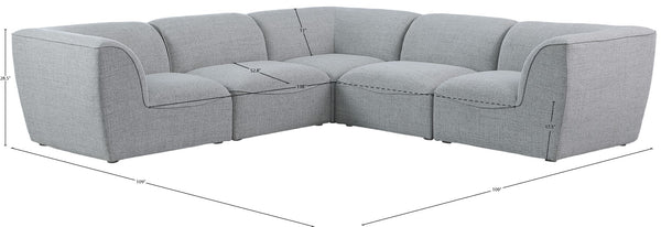 Miramar Linen Textured Fabric / Engineered Wood / Foam Contemporary Grey Durable Linen Textured Modular Sectional - 109" W x 109" D x 28.5" H