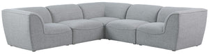 Miramar Linen Textured Fabric / Engineered Wood / Foam Contemporary Grey Durable Linen Textured Modular Sectional - 109" W x 109" D x 28.5" H
