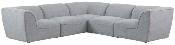 Miramar Linen Textured Fabric / Engineered Wood / Foam Contemporary Grey Durable Linen Textured Modular Sectional - 109" W x 109" D x 28.5" H