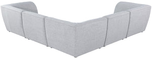 Miramar Linen Textured Fabric / Engineered Wood / Foam Contemporary Grey Durable Linen Textured Modular Sectional - 109" W x 109" D x 28.5" H