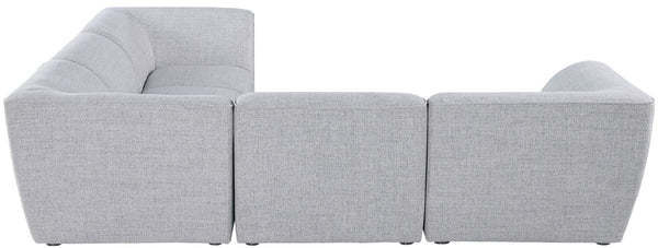 Miramar Linen Textured Fabric / Engineered Wood / Foam Contemporary Grey Durable Linen Textured Modular Sectional - 109" W x 109" D x 28.5" H