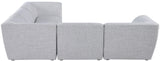 Miramar Linen Textured Fabric / Engineered Wood / Foam Contemporary Grey Durable Linen Textured Modular Sectional - 109" W x 109" D x 28.5" H