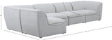 Miramar Linen Textured Fabric / Engineered Wood / Foam Contemporary Grey Durable Linen Textured Modular Sectional - 142" W x 71" D x 28.5" H