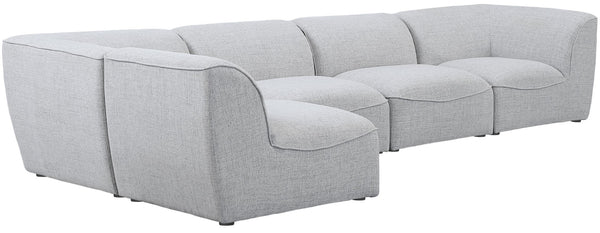 Miramar Linen Textured Fabric / Engineered Wood / Foam Contemporary Grey Durable Linen Textured Modular Sectional - 142" W x 71" D x 28.5" H