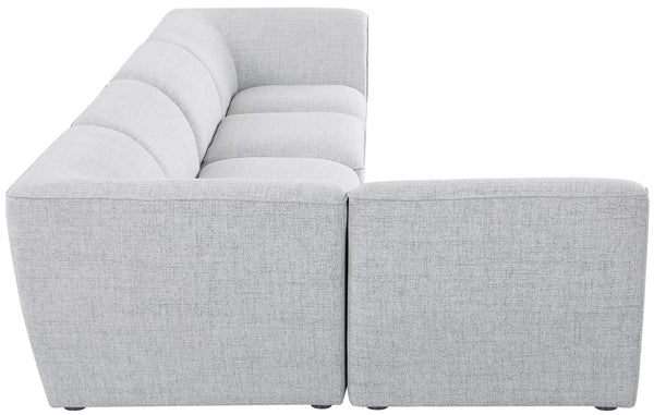 Miramar Linen Textured Fabric / Engineered Wood / Foam Contemporary Grey Durable Linen Textured Modular Sectional - 142" W x 71" D x 28.5" H