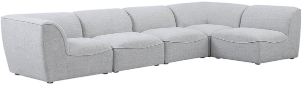 Miramar Linen Textured Fabric / Engineered Wood / Foam Contemporary Grey Durable Linen Textured Modular Sectional - 142" W x 71" D x 28.5" H