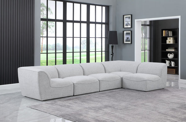 Miramar Linen Textured Fabric / Engineered Wood / Foam Contemporary Grey Durable Linen Textured Modular Sectional - 142" W x 71" D x 28.5" H