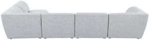 Miramar Linen Textured Fabric / Engineered Wood / Foam Contemporary Grey Durable Linen Textured Modular Sectional - 142" W x 71" D x 28.5" H