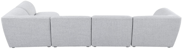 Miramar Linen Textured Fabric / Engineered Wood / Foam Contemporary Grey Durable Linen Textured Modular Sectional - 142" W x 71" D x 28.5" H
