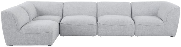 Miramar Linen Textured Fabric / Engineered Wood / Foam Contemporary Grey Durable Linen Textured Modular Sectional - 142" W x 71" D x 28.5" H