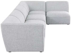 Miramar Linen Textured Fabric / Engineered Wood / Foam Contemporary Grey Durable Linen Textured Modular Sectional - 142" W x 71" D x 28.5" H